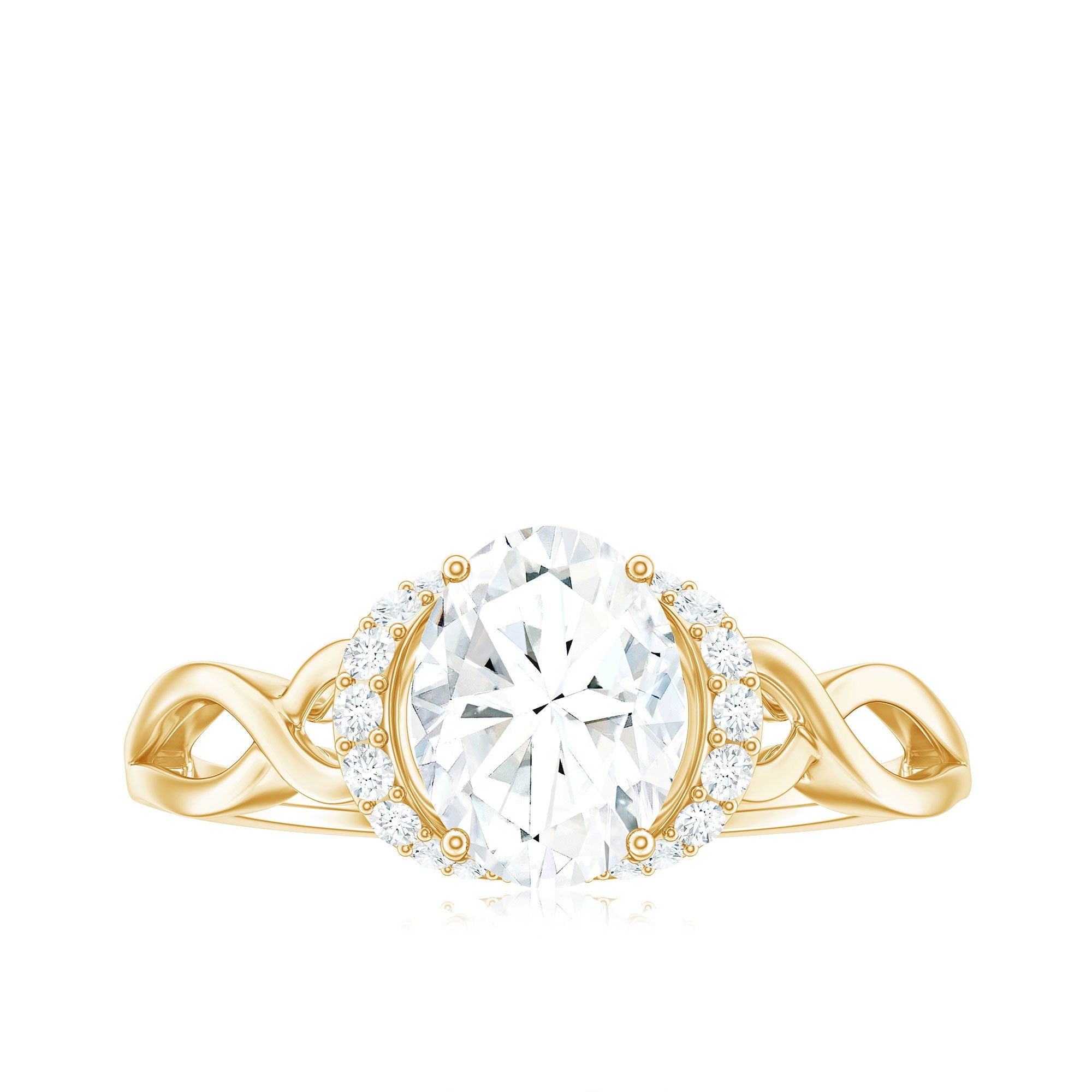 Oval Shape Moissanite Engagement Ring With Certificate