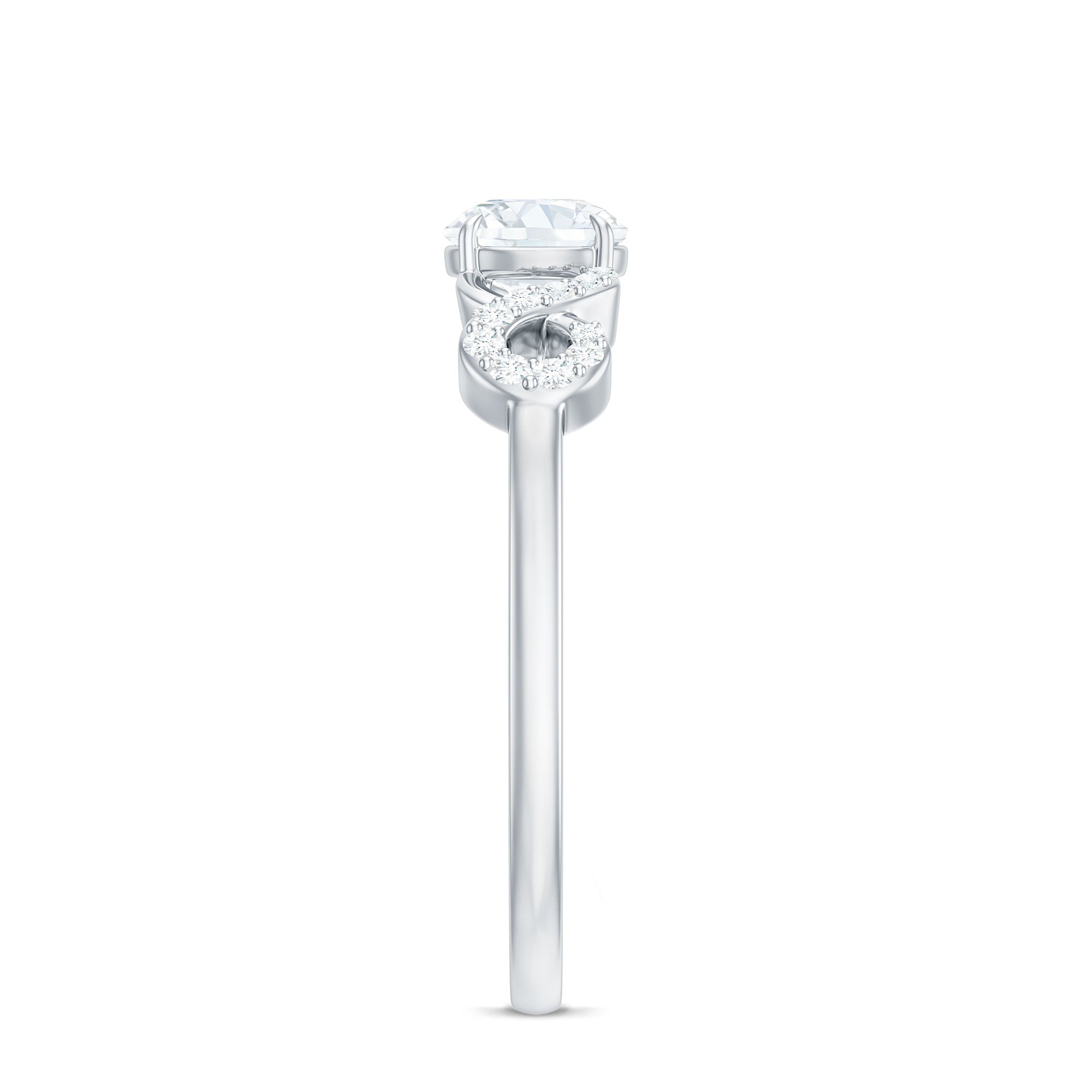 Certified Round Moissanite Infinity Promise Ring for Her
