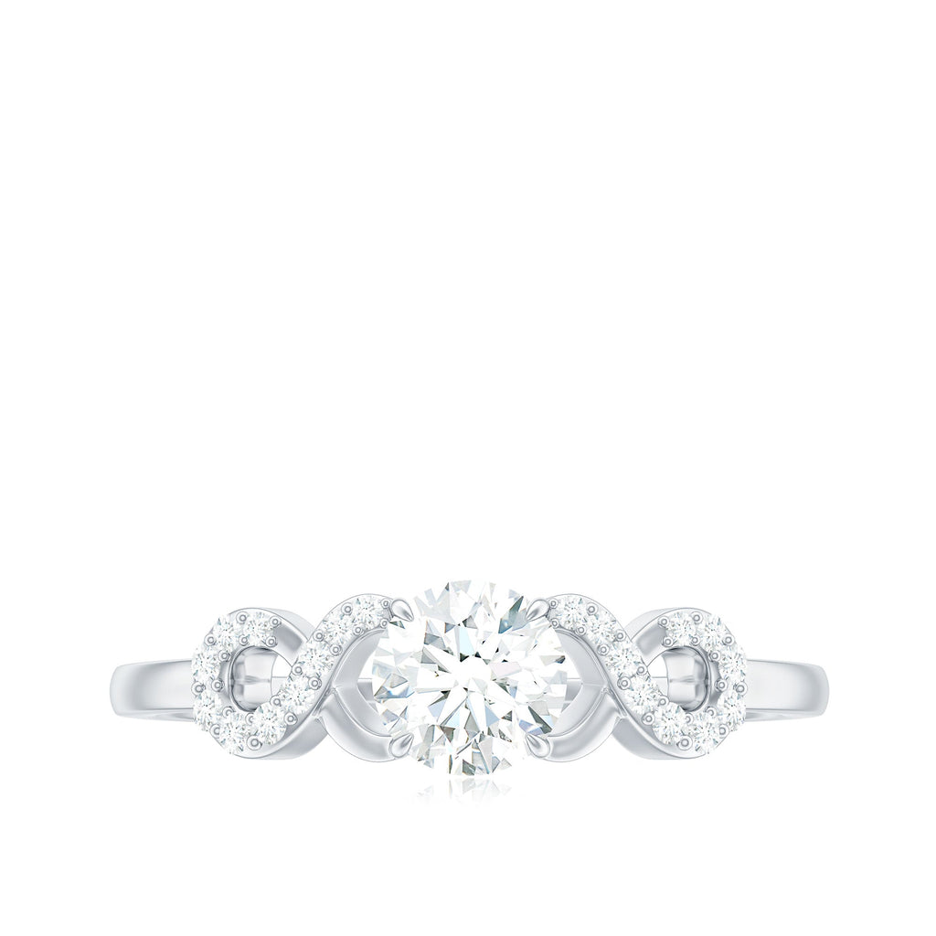 Certified Round Moissanite Infinity Promise Ring for Her