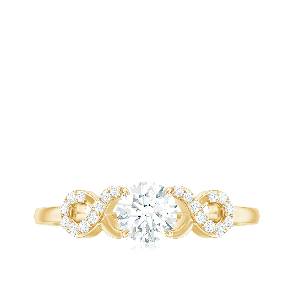Certified Round Moissanite Infinity Promise Ring for Her