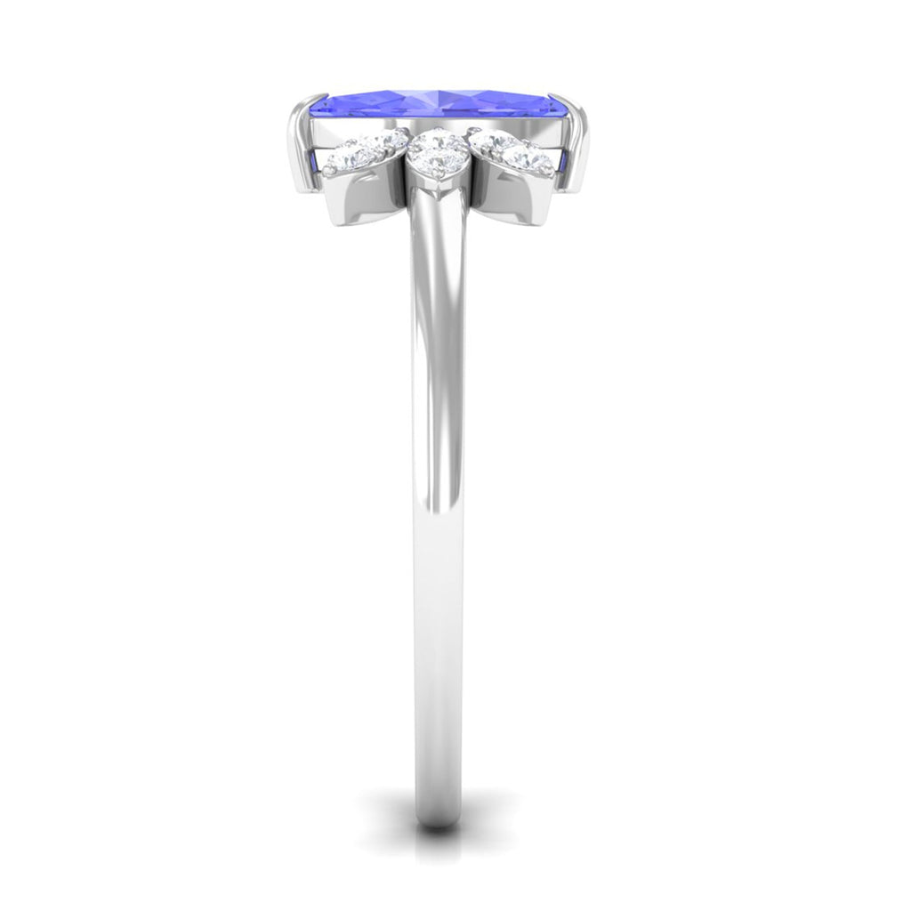 1 CT Marquise Cut Tanzanite and Diamond Promise Ring