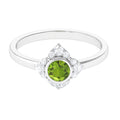 0.50 CT Vintage Inspired Peridot Engagement Ring with Diamond