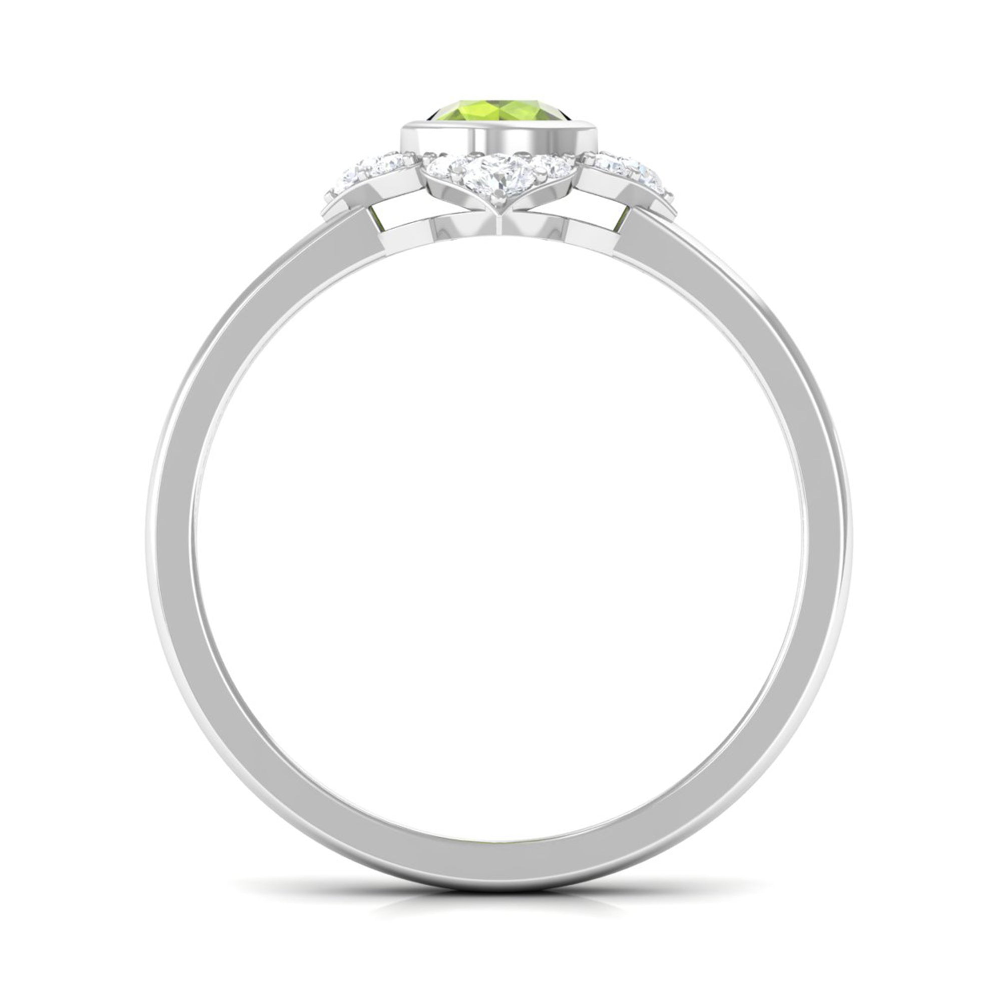 0.50 CT Vintage Inspired Peridot Engagement Ring with Diamond