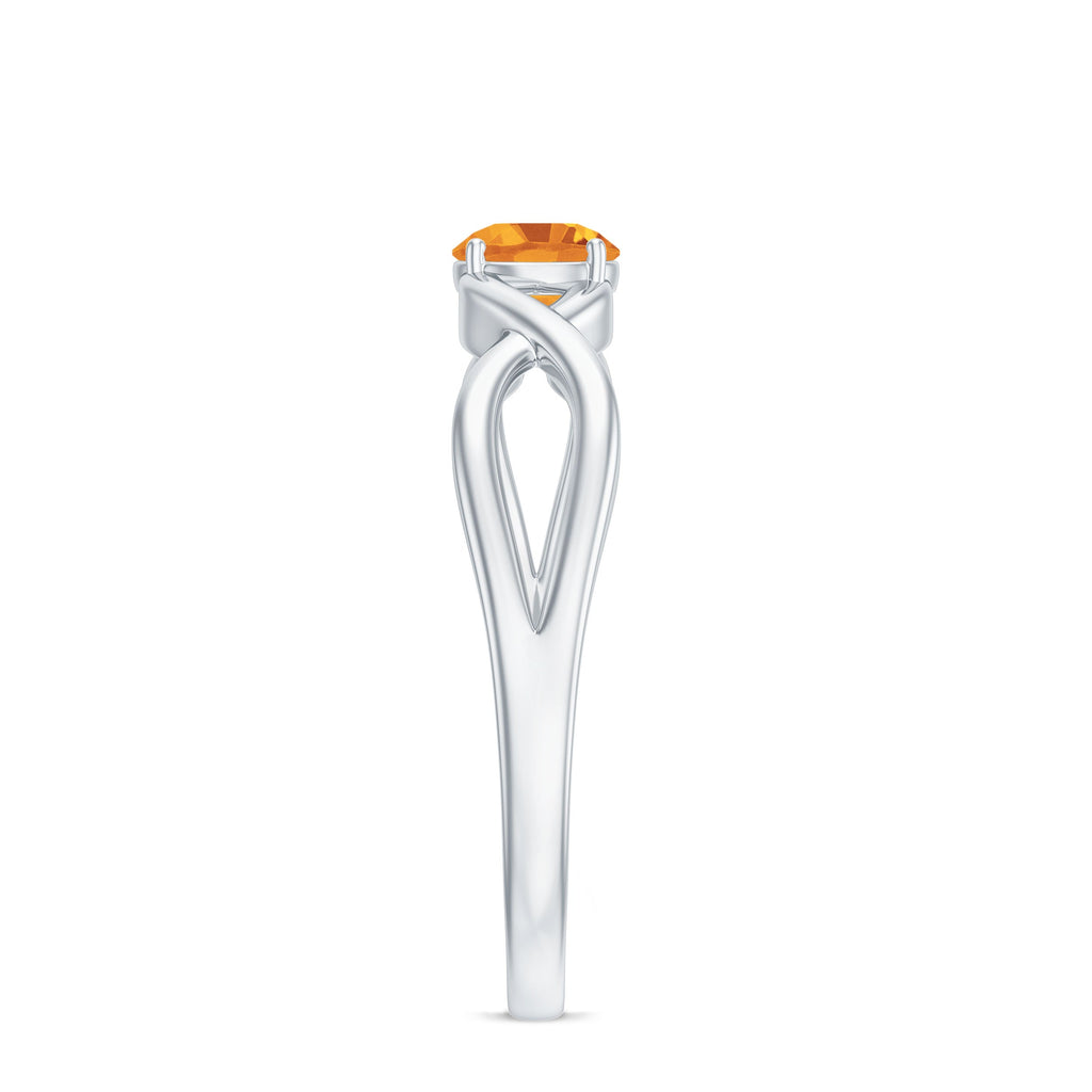 Certified Real Citrine Infinity Promise Ring with
