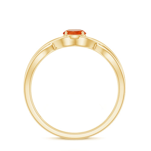 0.25 CT Solitaire Fire Opal Crossover Engagement Ring