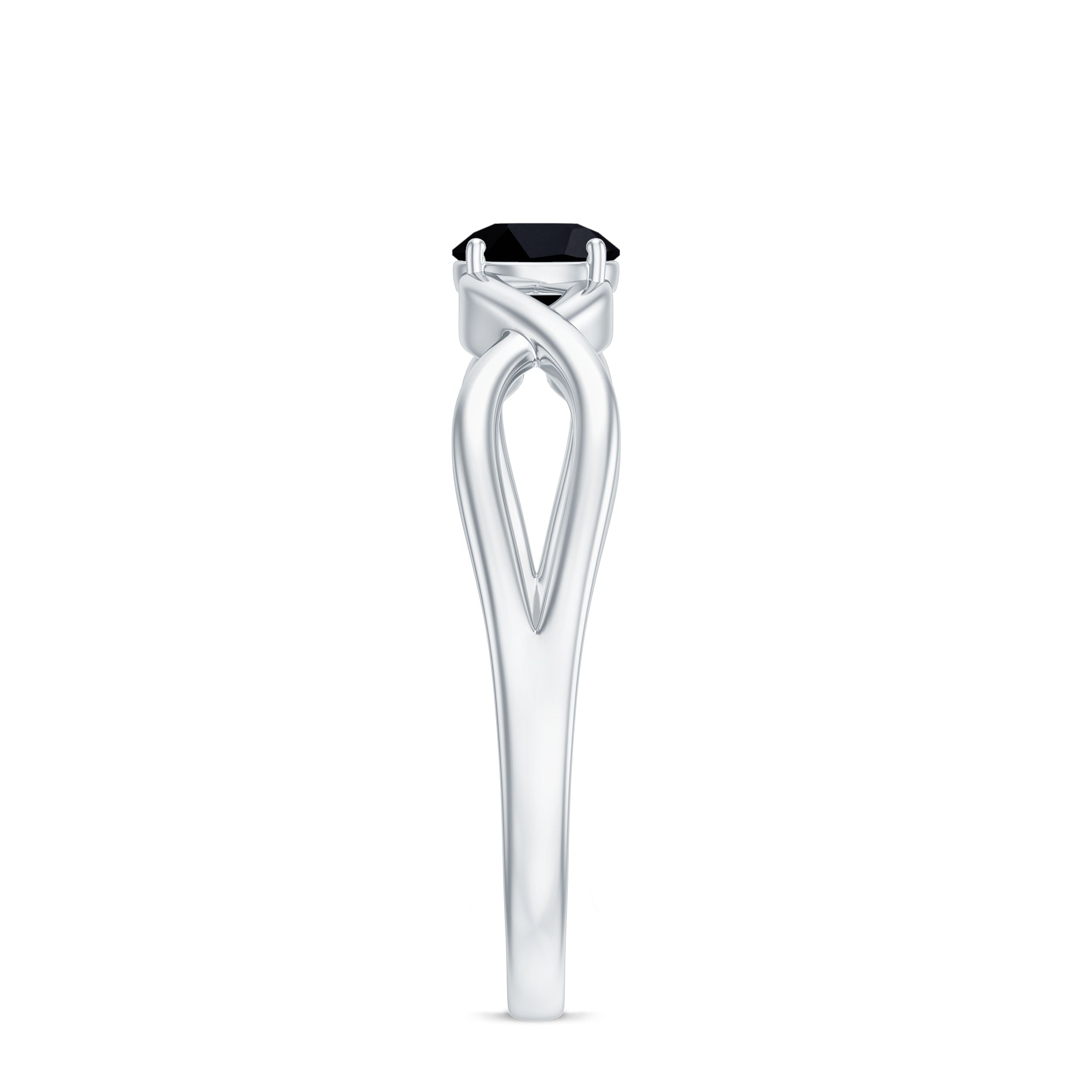 Solitaire Black Onyx Infinity Promise Ring for Women