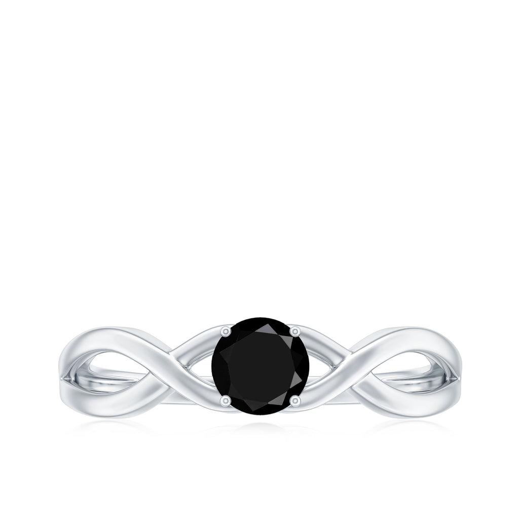 Solitaire Black Onyx Infinity Promise Ring for Women