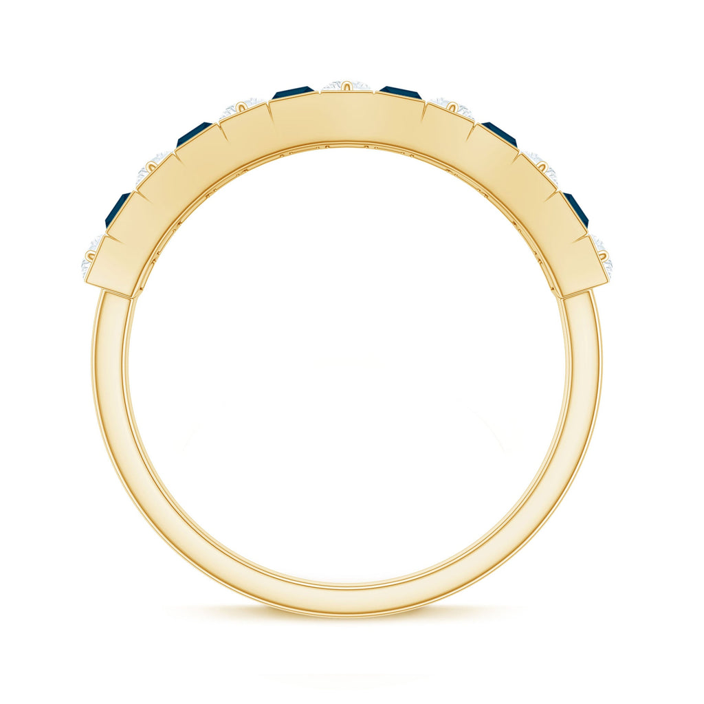 Baguette London Blue Topaz Eternity Anniversary Band with Diamond