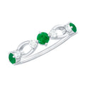 Natural Emerald Diamond Infinity Anniversary Ring