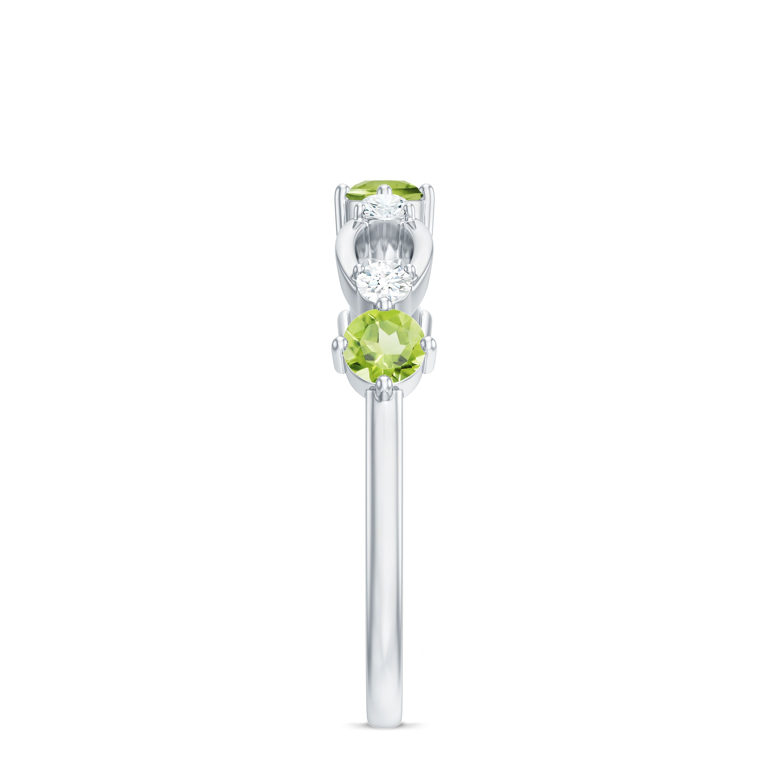 Minimal Peridot Promise Ring with Diamond