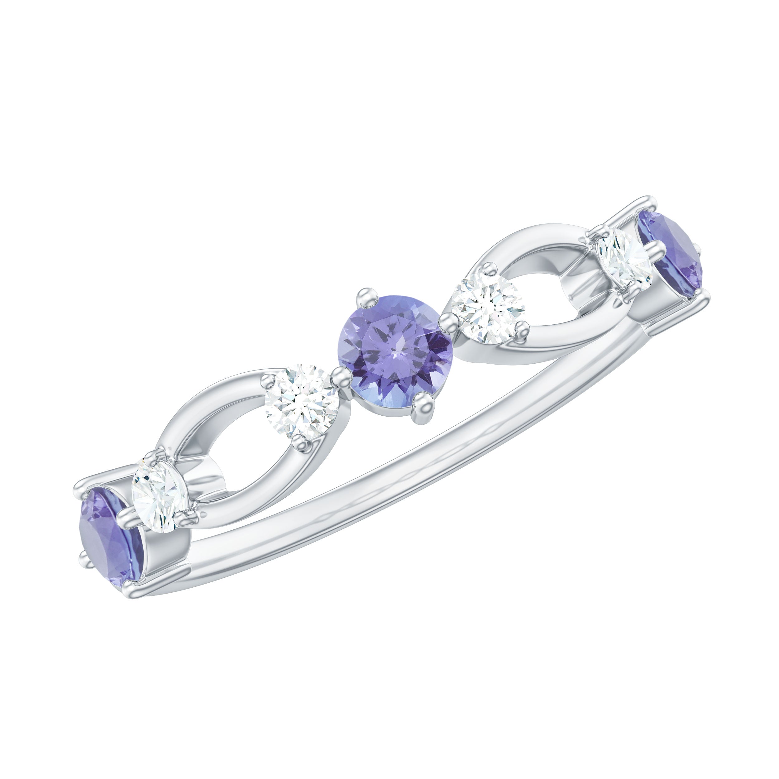 Natural Tanzanite Diamond Ring for Promise