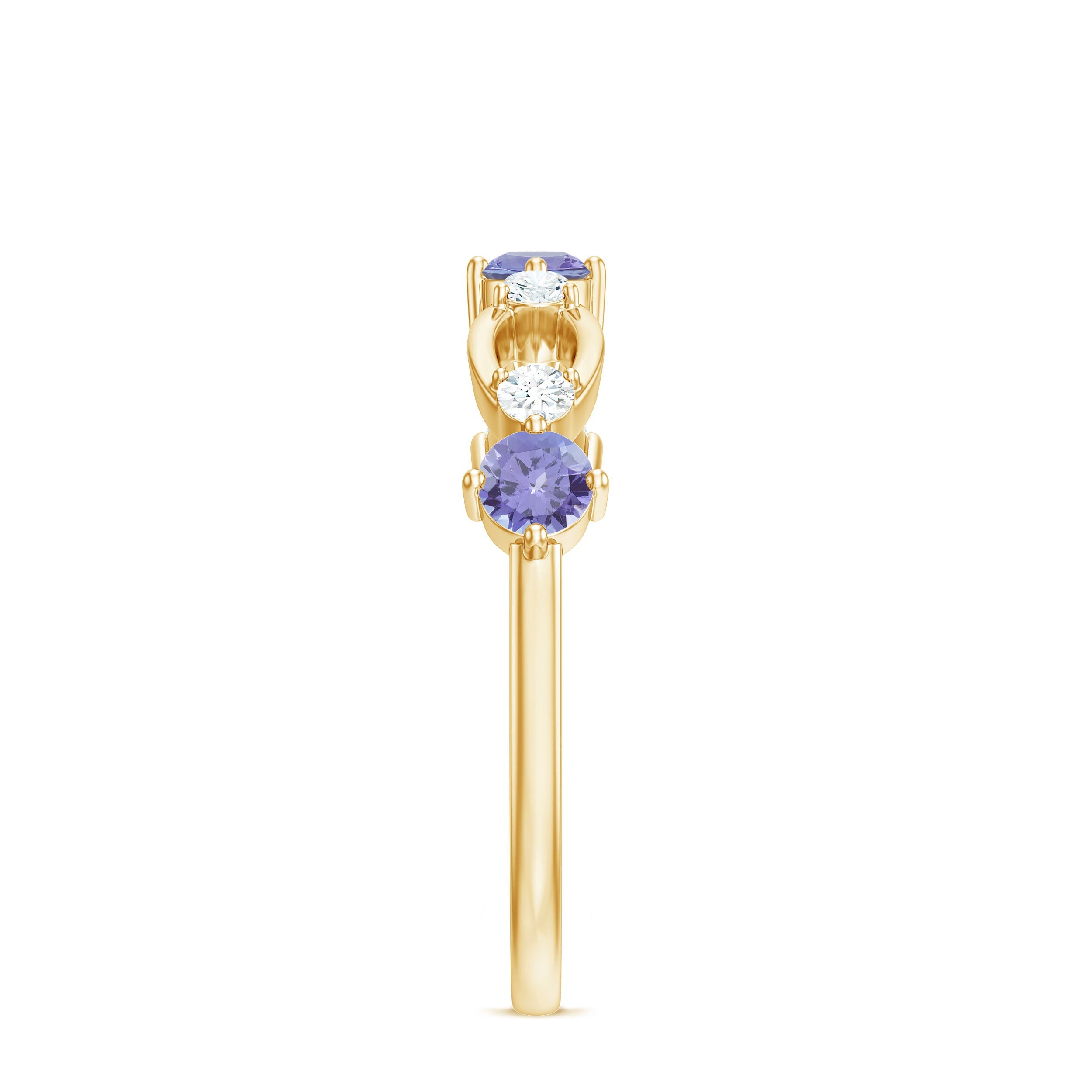 Natural Tanzanite Diamond Ring for Promise