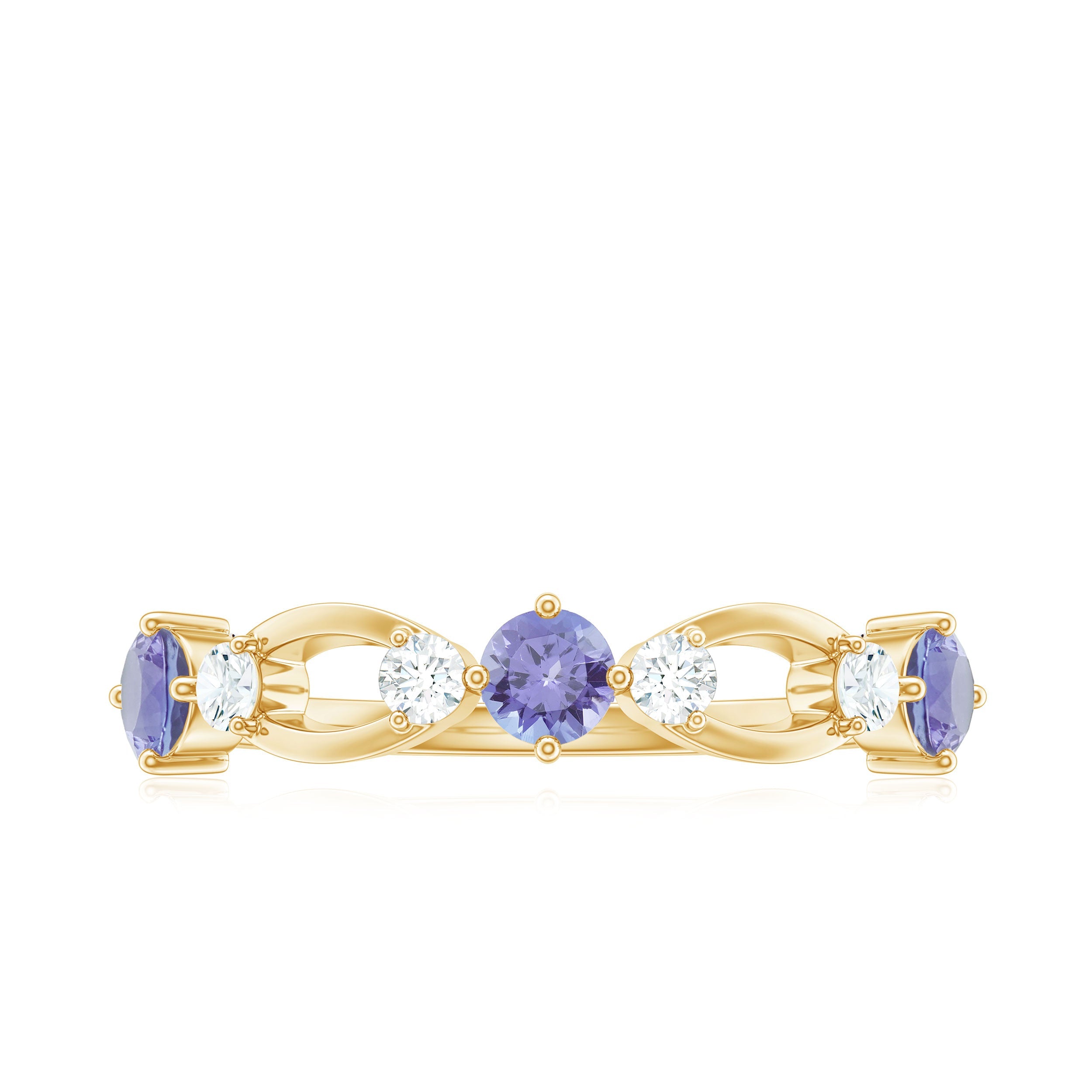 Natural Tanzanite Diamond Ring for Promise