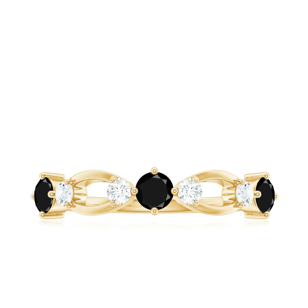 Certified Real Black Spinel Diamond Promise Ring for Her