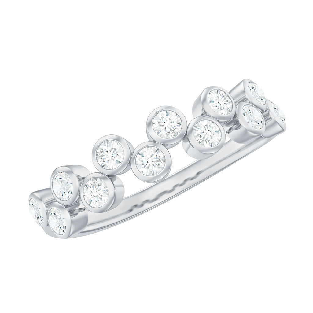 0.5 CT Zircon Simple Semi Eternity Ring in Bezel Setting