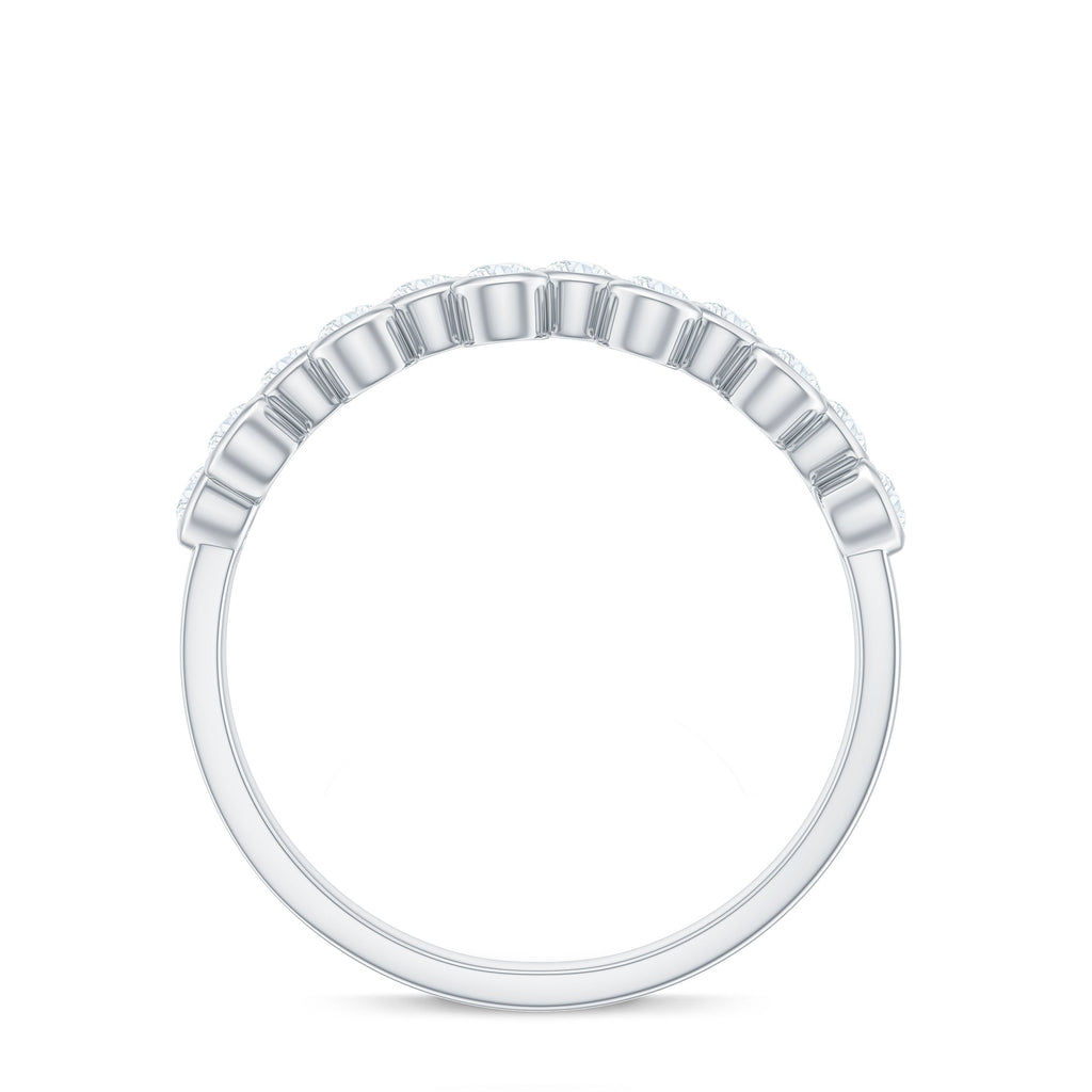 0.5 CT Zircon Simple Semi Eternity Ring in Bezel Setting