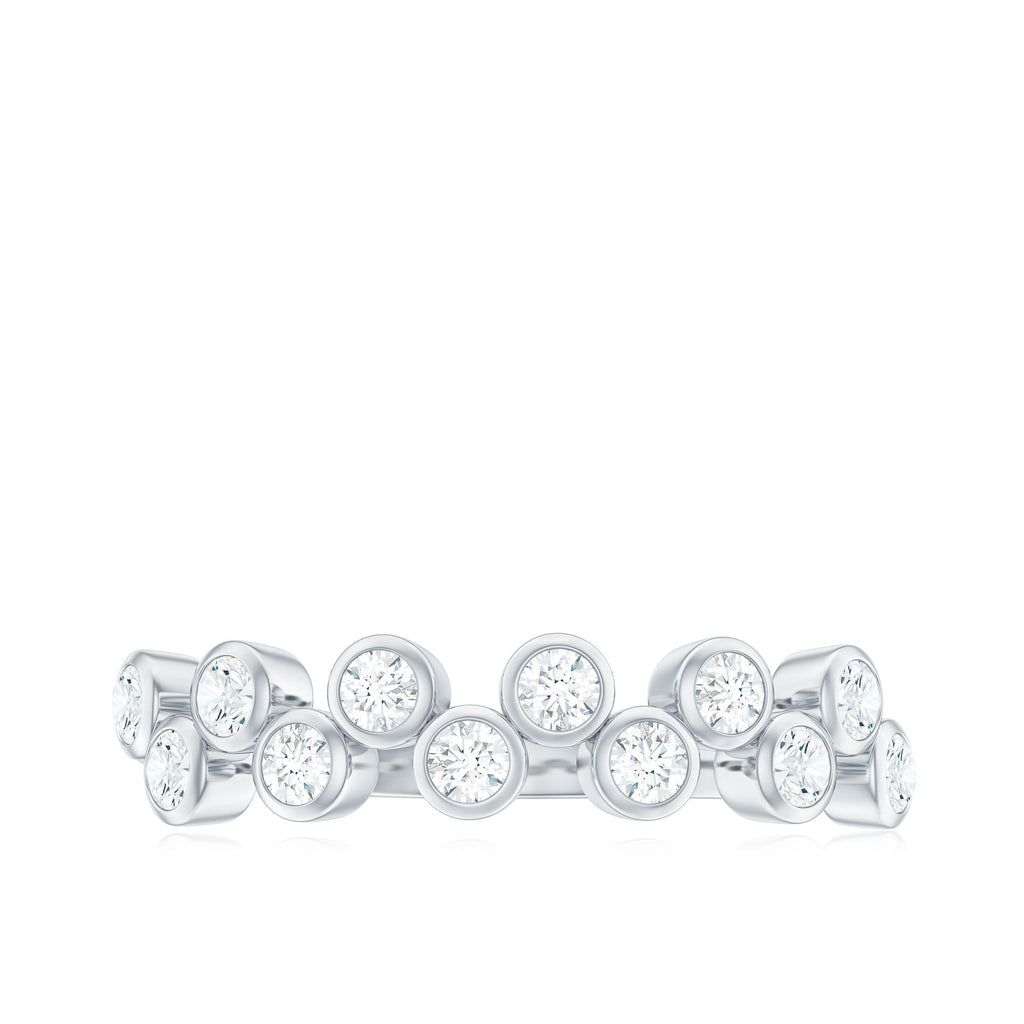 0.5 CT Zircon Simple Semi Eternity Ring in Bezel Setting