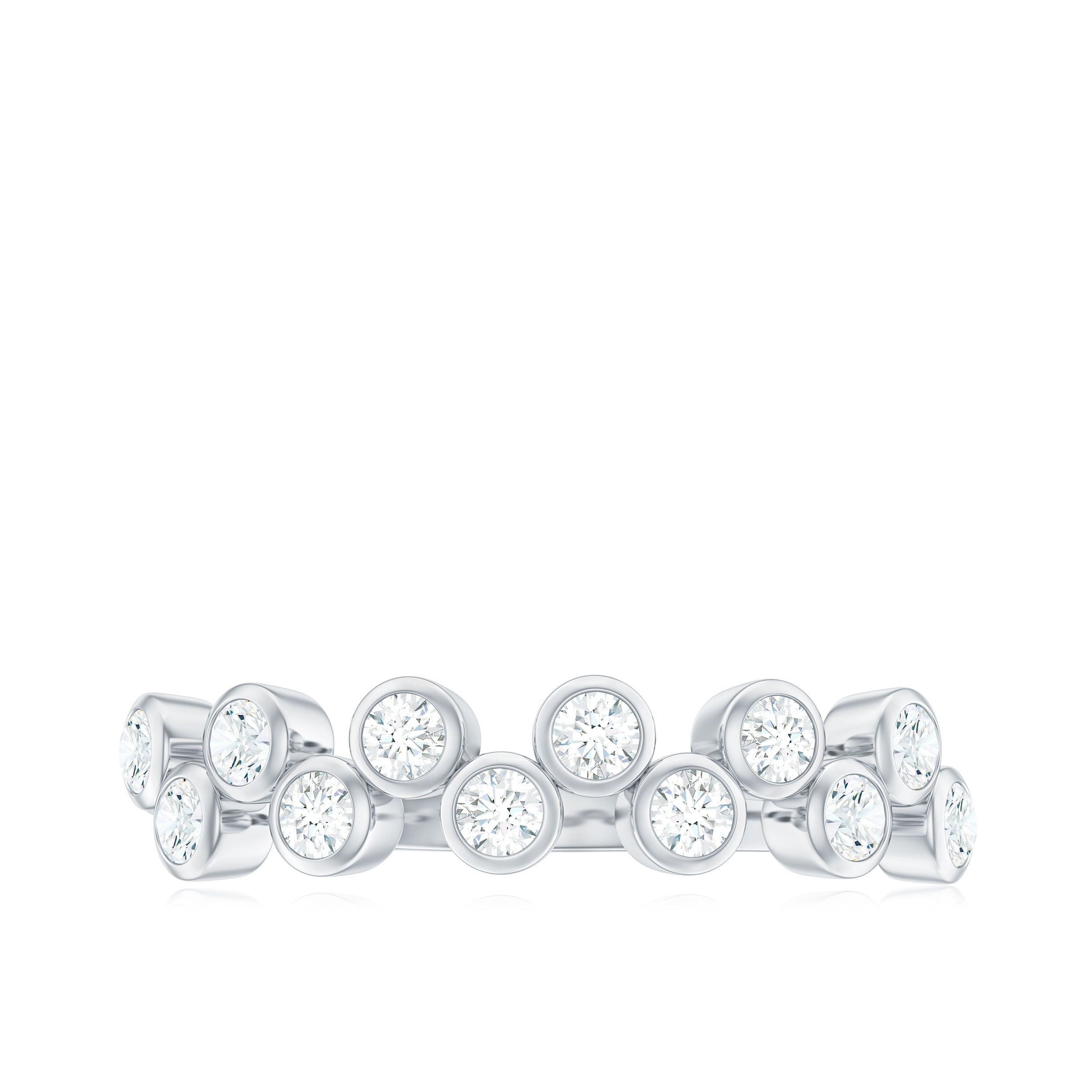 0.5 CT Zircon Simple Semi Eternity Ring in Bezel Setting