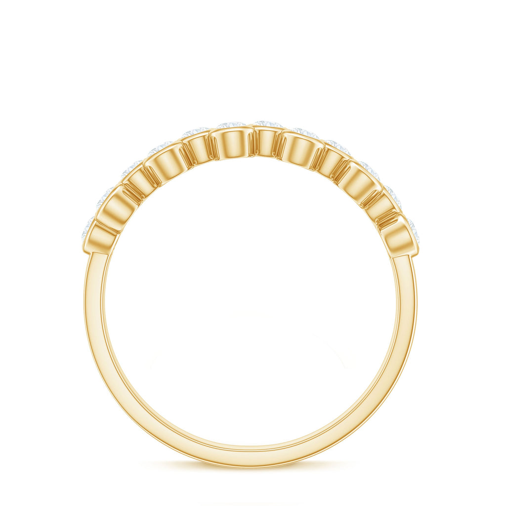 0.5 CT Zircon Simple Semi Eternity Ring in Bezel Setting