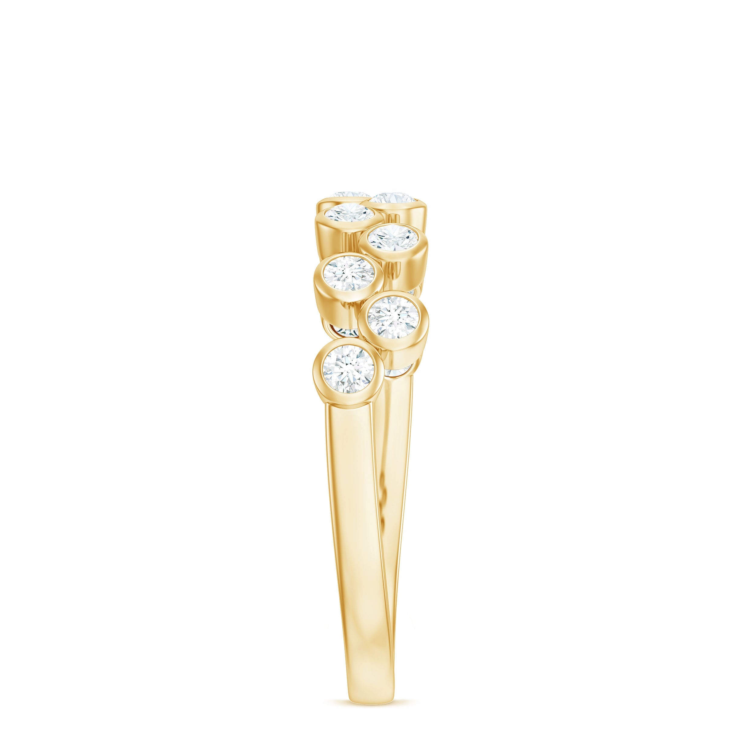 0.5 CT Zircon Simple Semi Eternity Ring in Bezel Setting
