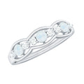 Moonstone and Diamond Wedding Anniversary Ring