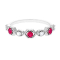 Vintage Style Ruby Diamond Half Eternity Ring for Women