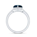 8mm London Blue Topaz Heart Ring Set with Diamond