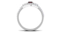Natural Garnet Diamond Emerald Cut Engagement Wedding Ring Set