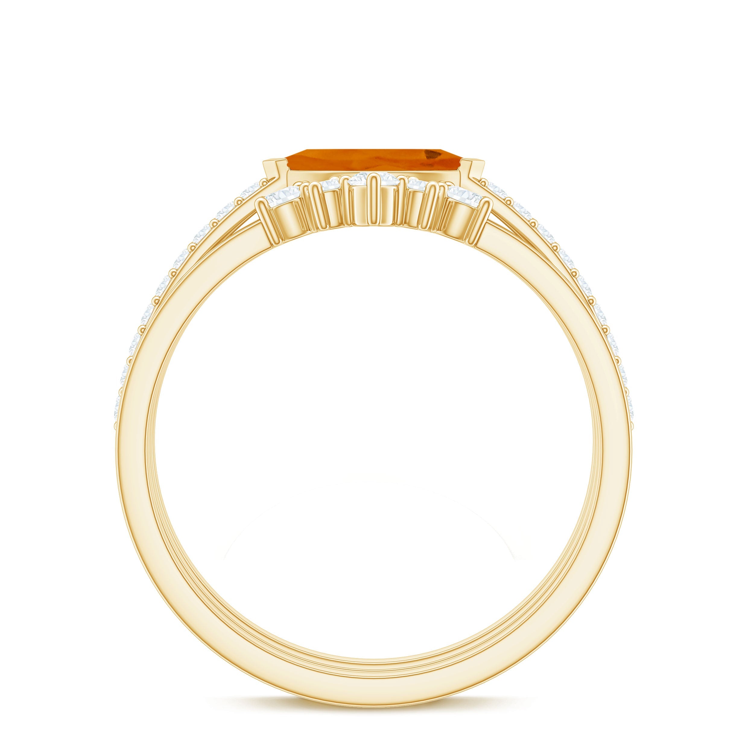 Marquise Shape Fire Opal Ring Set with Diamond