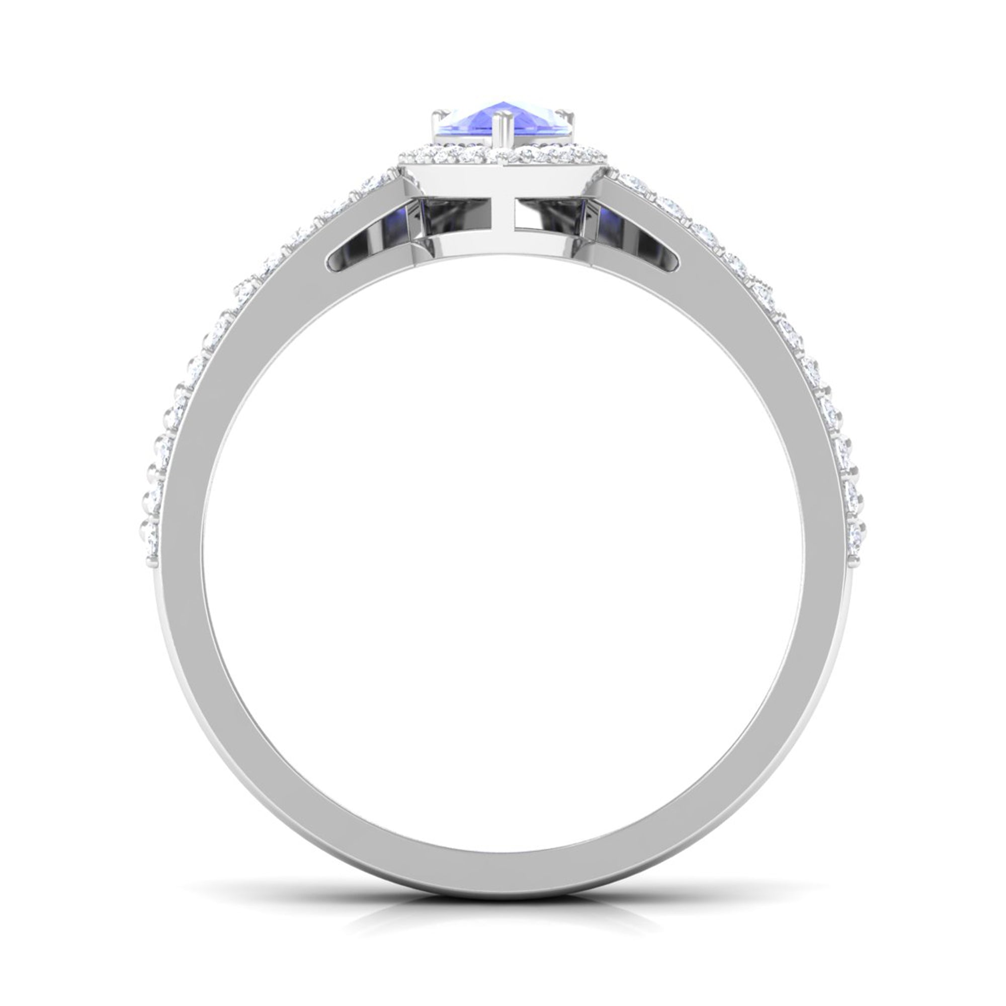 Vintage Looking Tanzanite Diamond Wedding Bridal Ring Set of 2