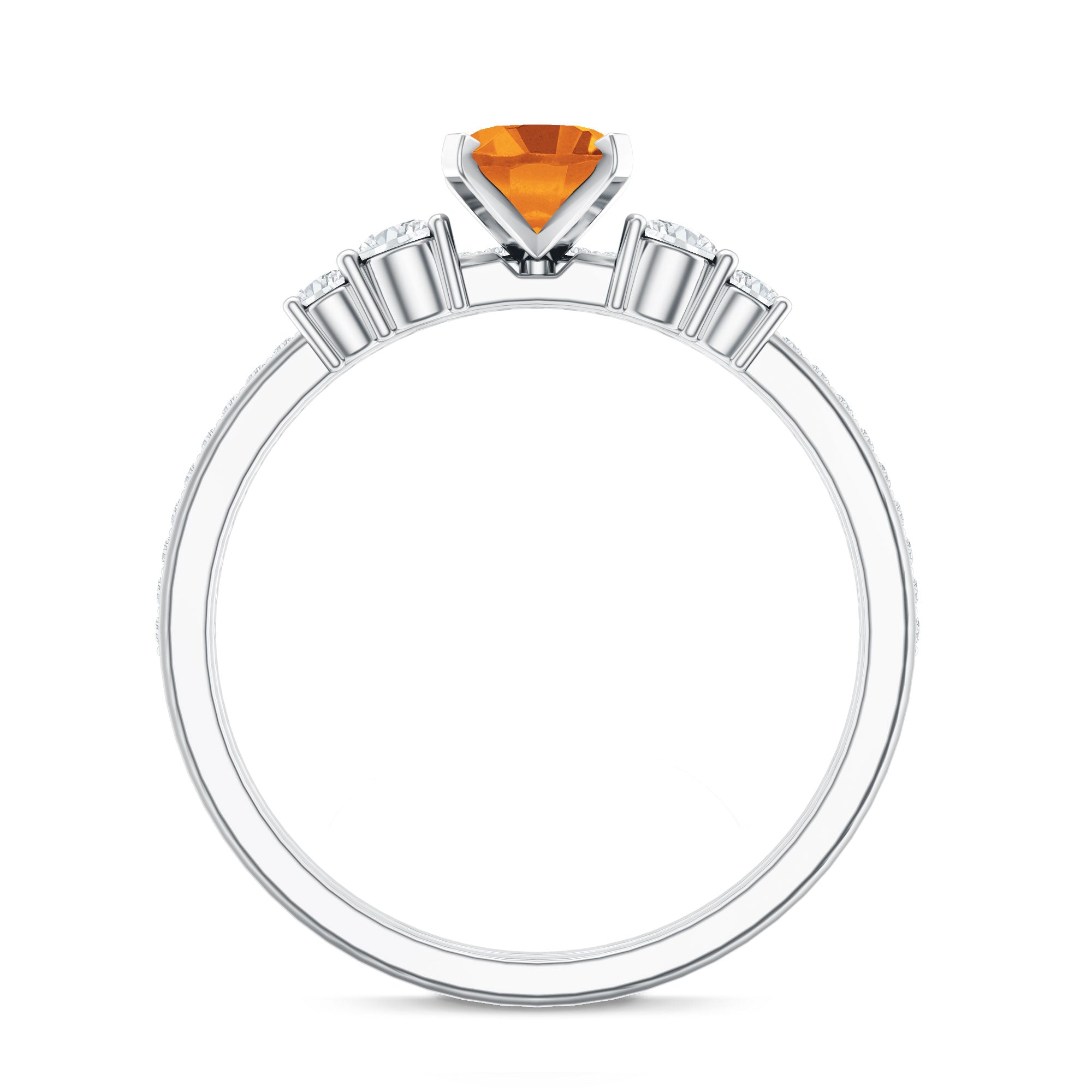 Natural Oval Citrine Diamond Wedding Bridal Ring Set of 2