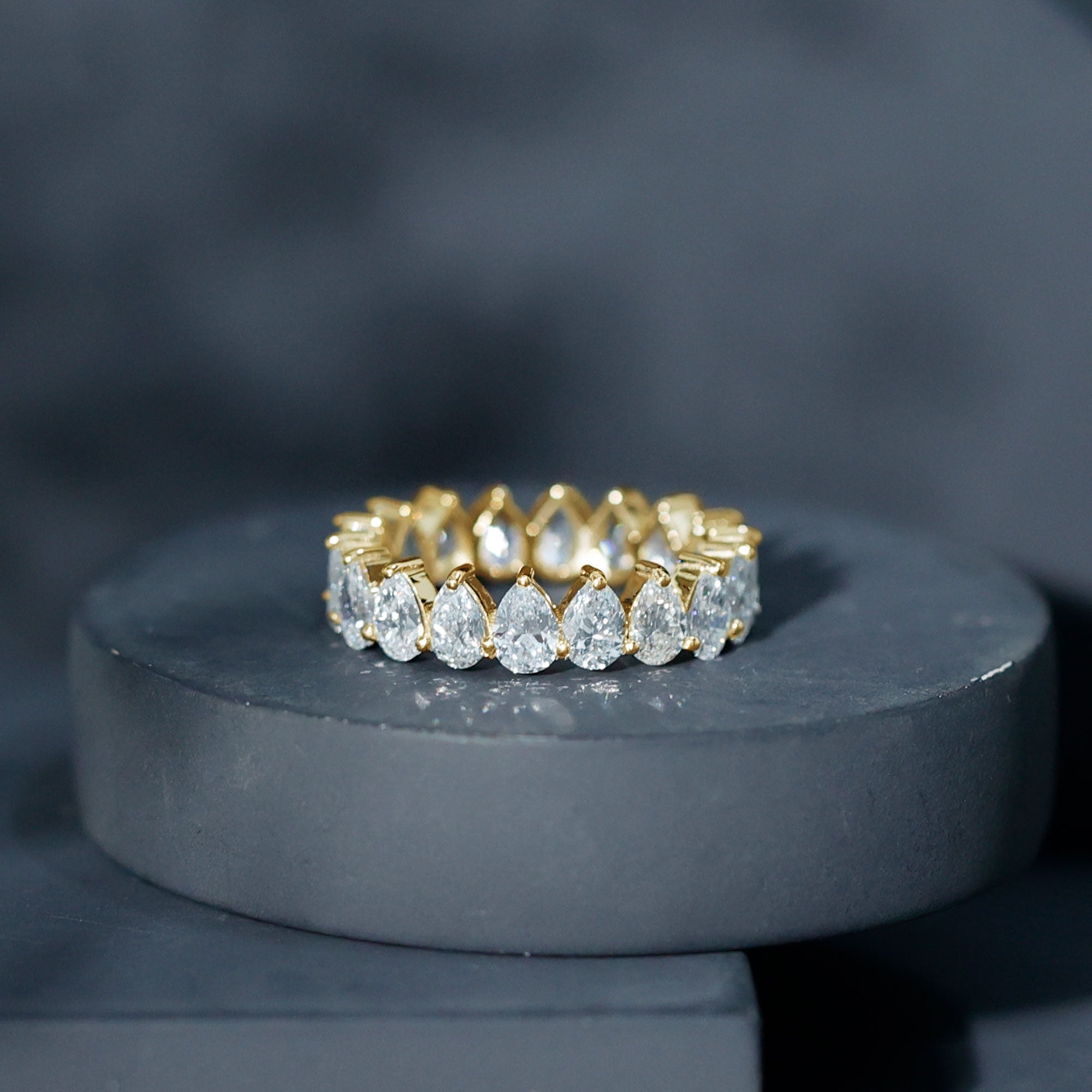 Lab Grown Diamond Teardrop Wedding Band