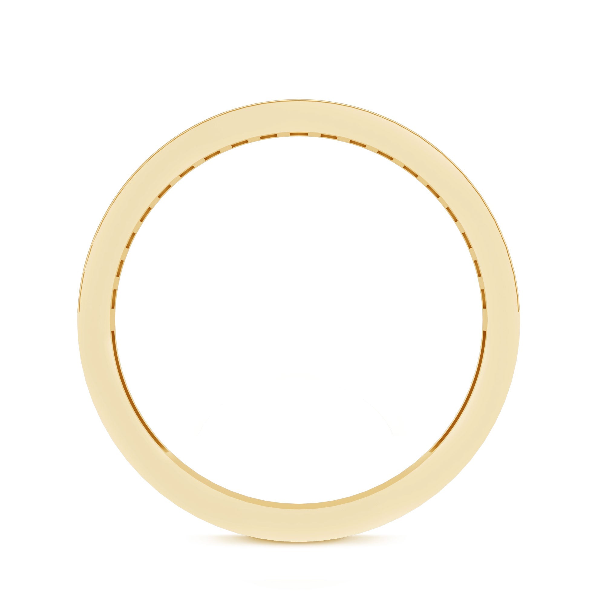 Natural Garnet Baguette Wedding Band in Yellow Gold Plated Silver