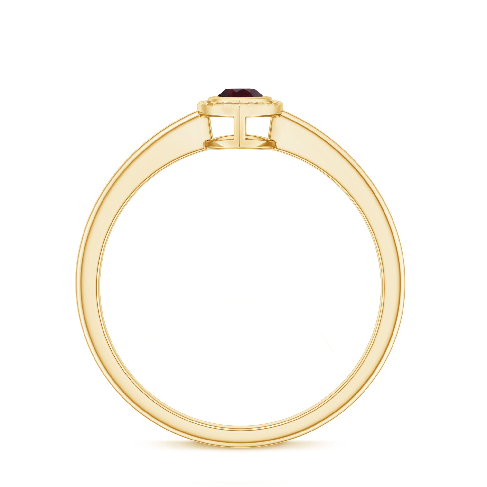 Bezel Set Marquise Garnet Promise Ring in Yellow Gold Plated Silver