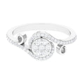 Designer Diamond Bypass Engagement Ring in Illusion Setting
