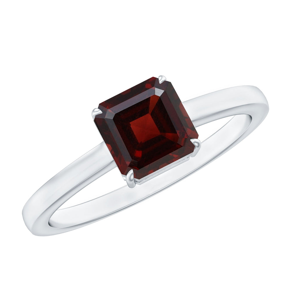 3.3 Carat Real Garnet Asscher Cut Engagement Ring with Certificate