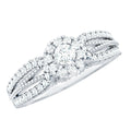 Real Diamond Designer Engagement Ring in Split Shank