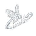 Natural Diamond Butterfly Ring with Certificate