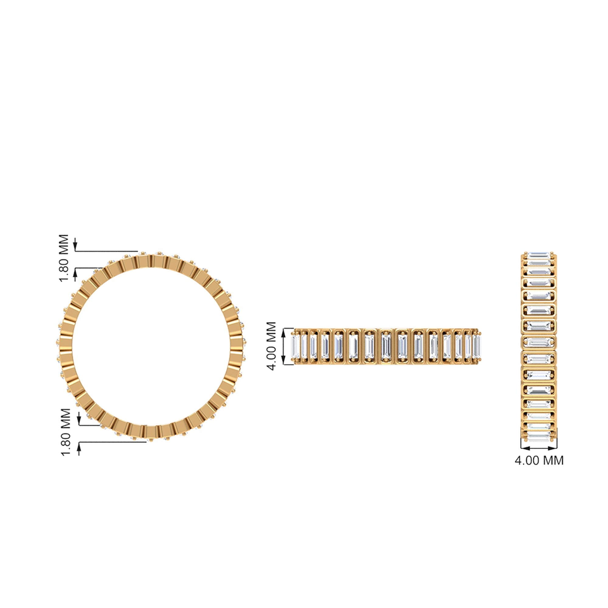 Natural Baguette Diamond Eternity Wedding Band