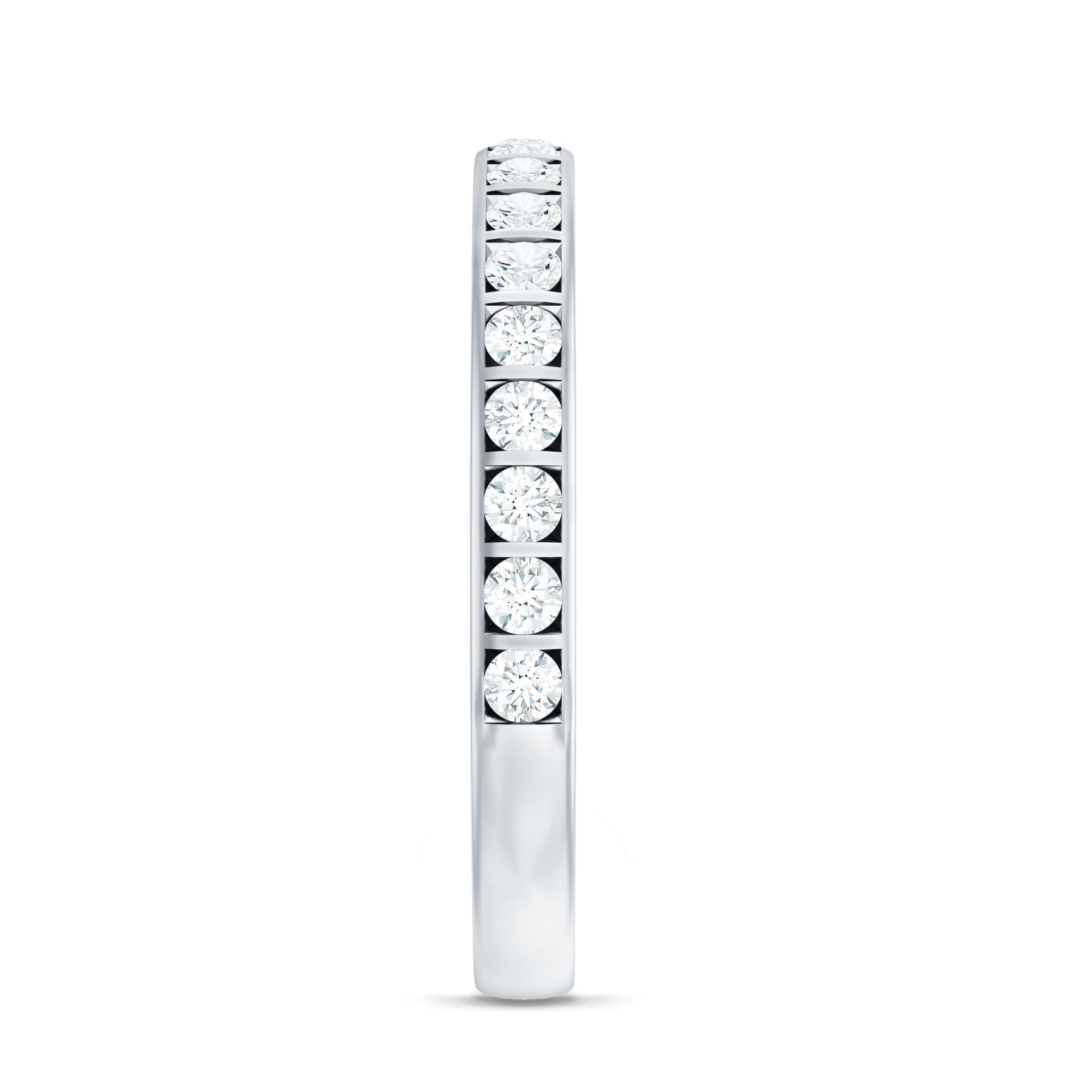 Bar Set Moissanite Half Eternity Band For Women