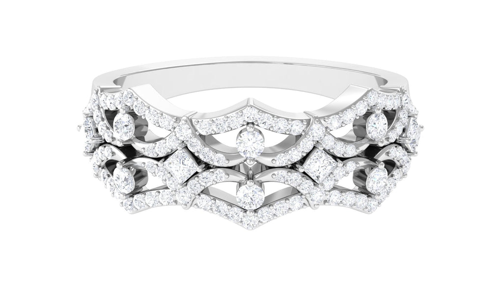 Art Deco Inspired Diamond Wedding Band for Women