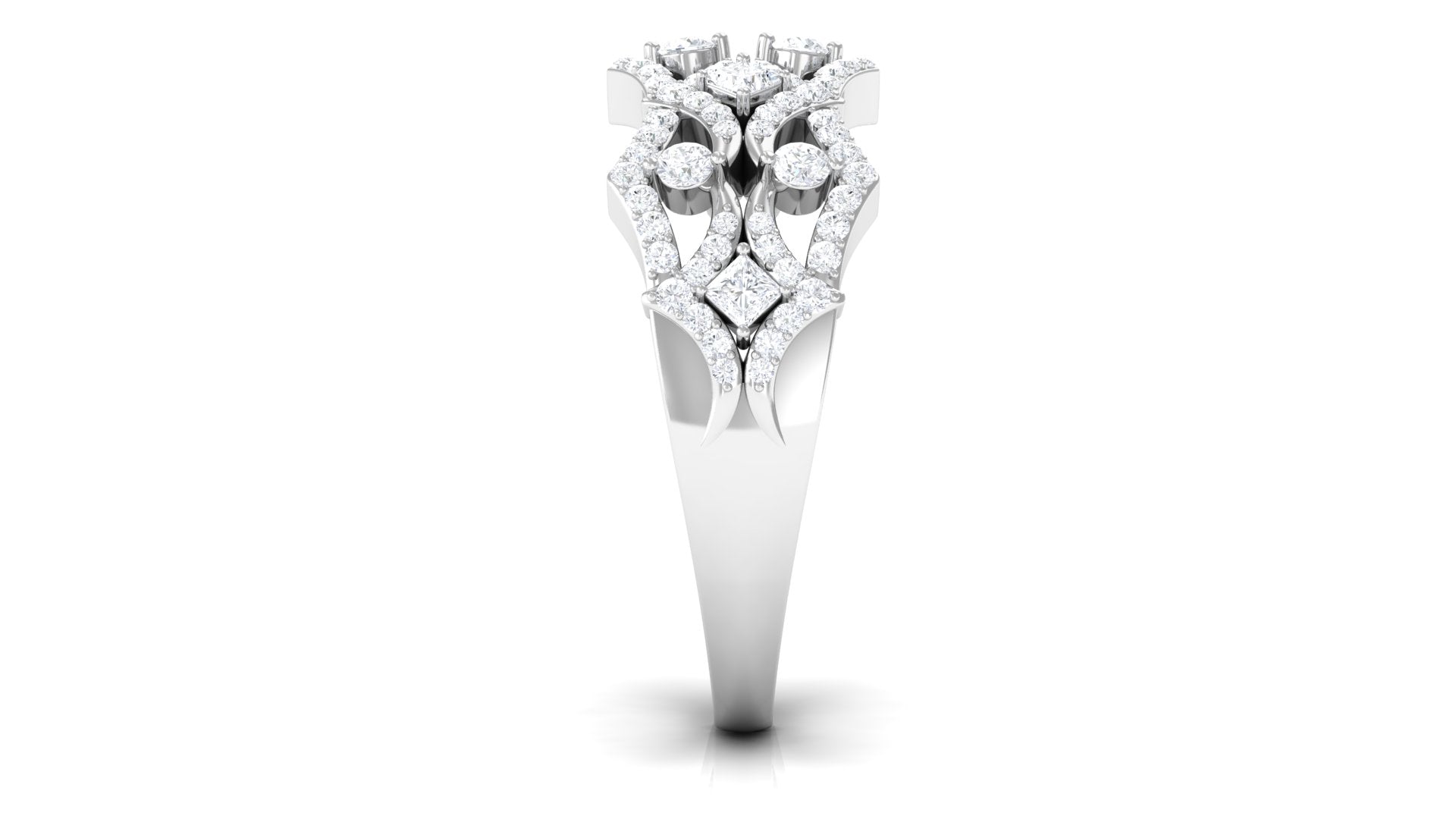 Art Deco Inspired Diamond Wedding Band for Women