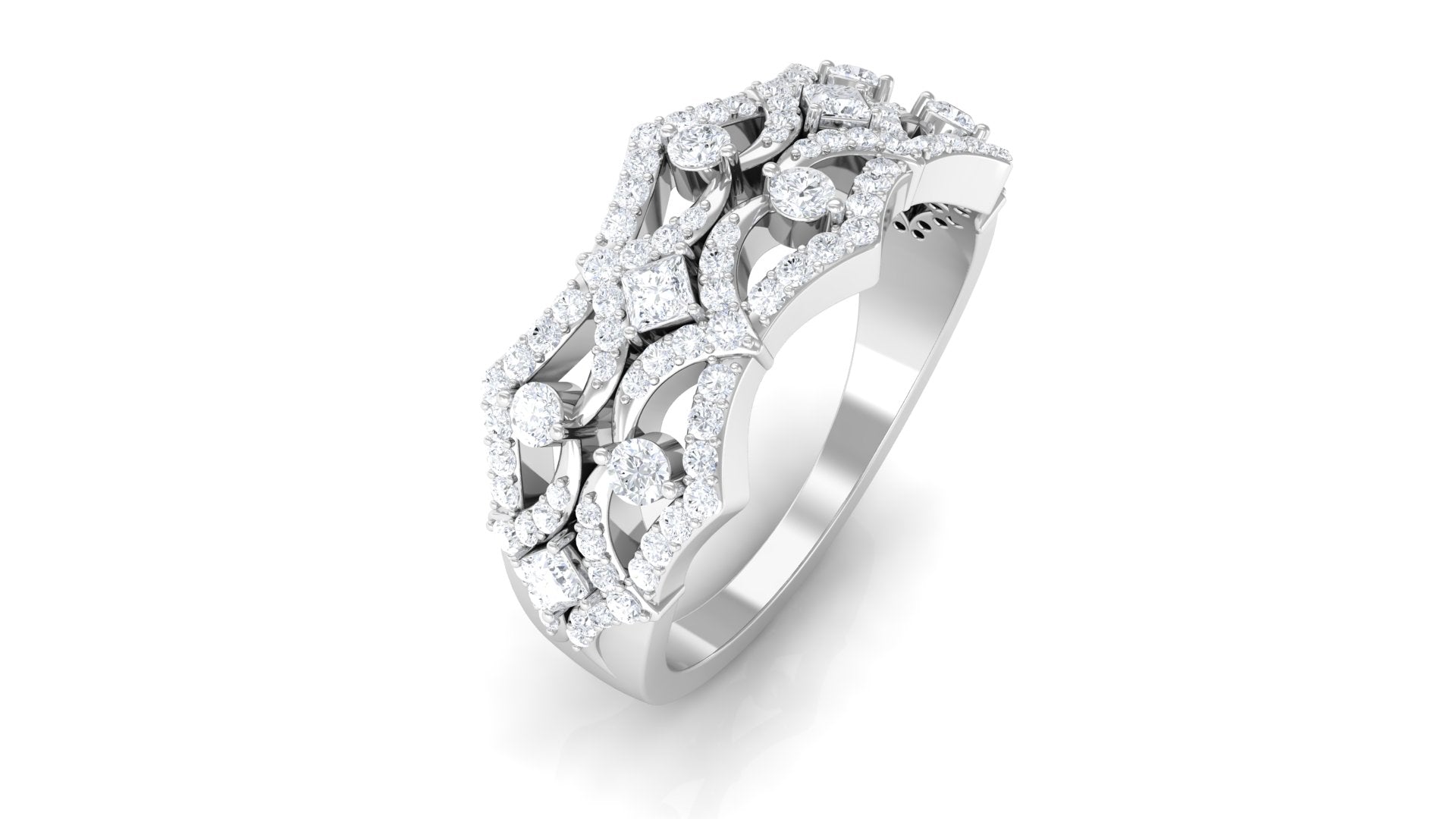 Art Deco Inspired Diamond Wedding Band for Women