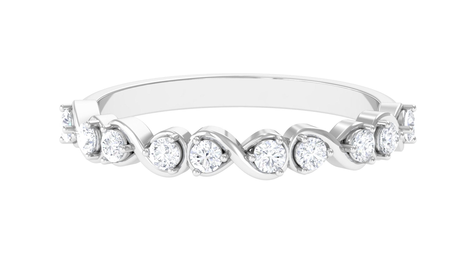Natural Diamond Half Eternity Infinity Ring for Valentines