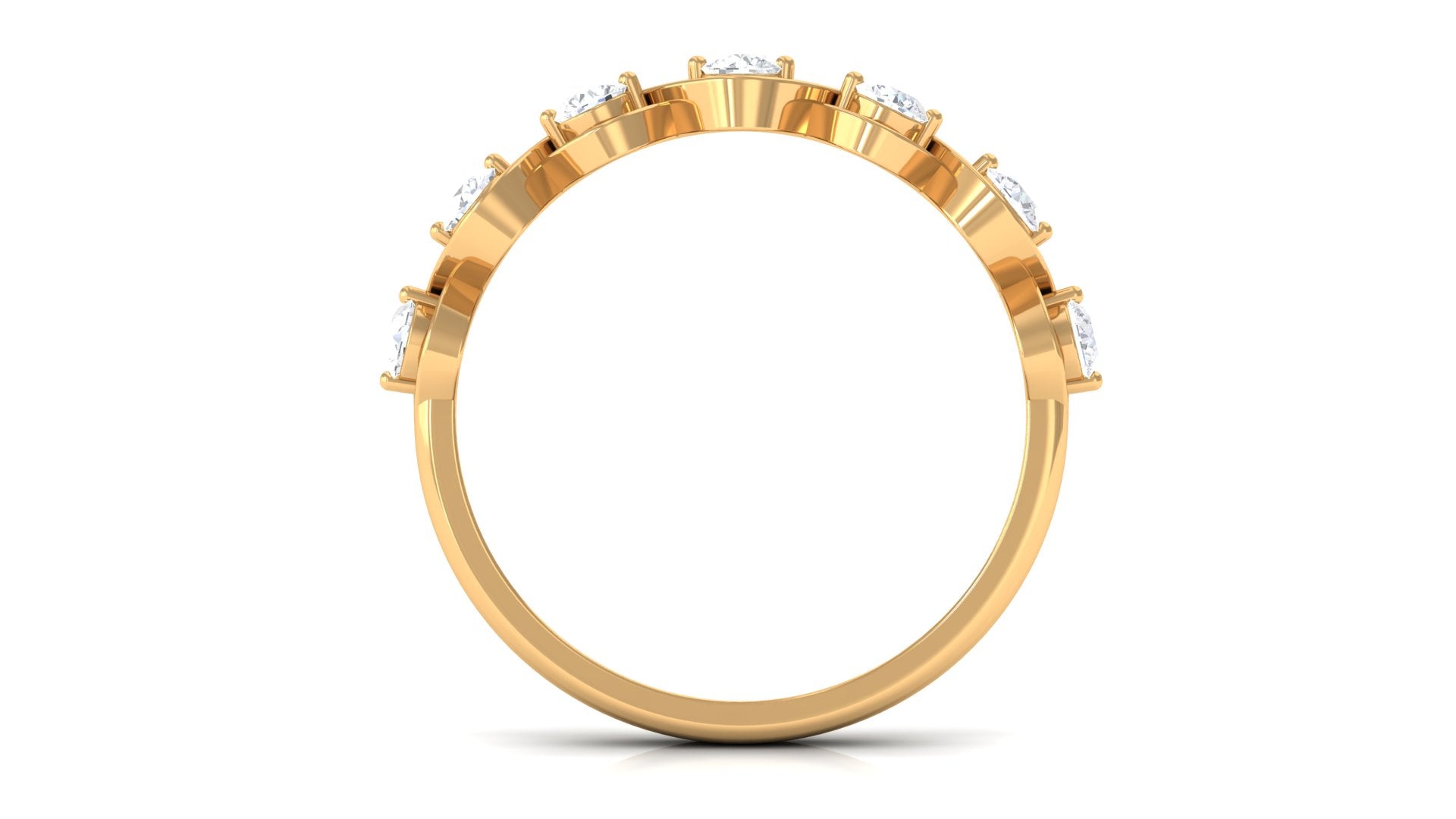 Certified Natural Diamond Half Eternity Ring with Infinity Knot