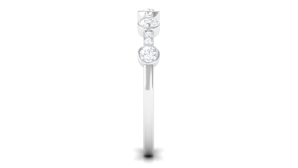 Natural Diamond Half Eternity Ring in Bezel Setting