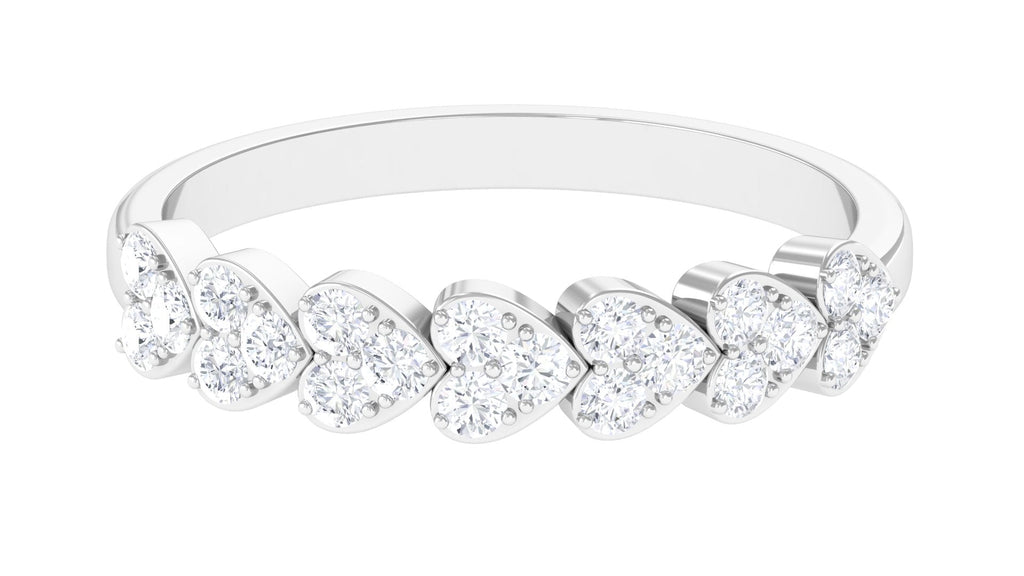 Certified Natural Diamond Heart Eternity Ring in East West Style