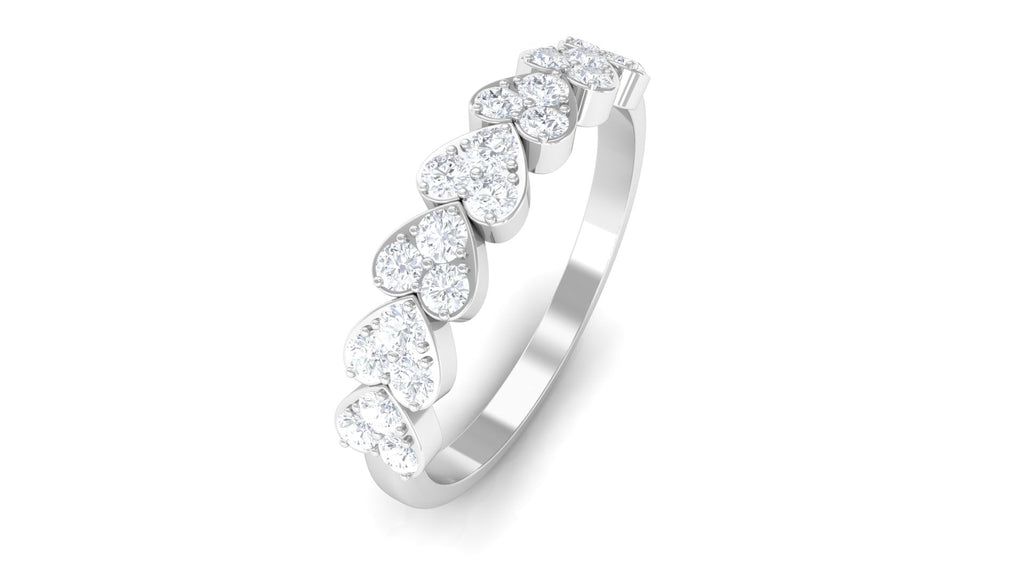 Certified Natural Diamond Heart Eternity Ring in East West Style