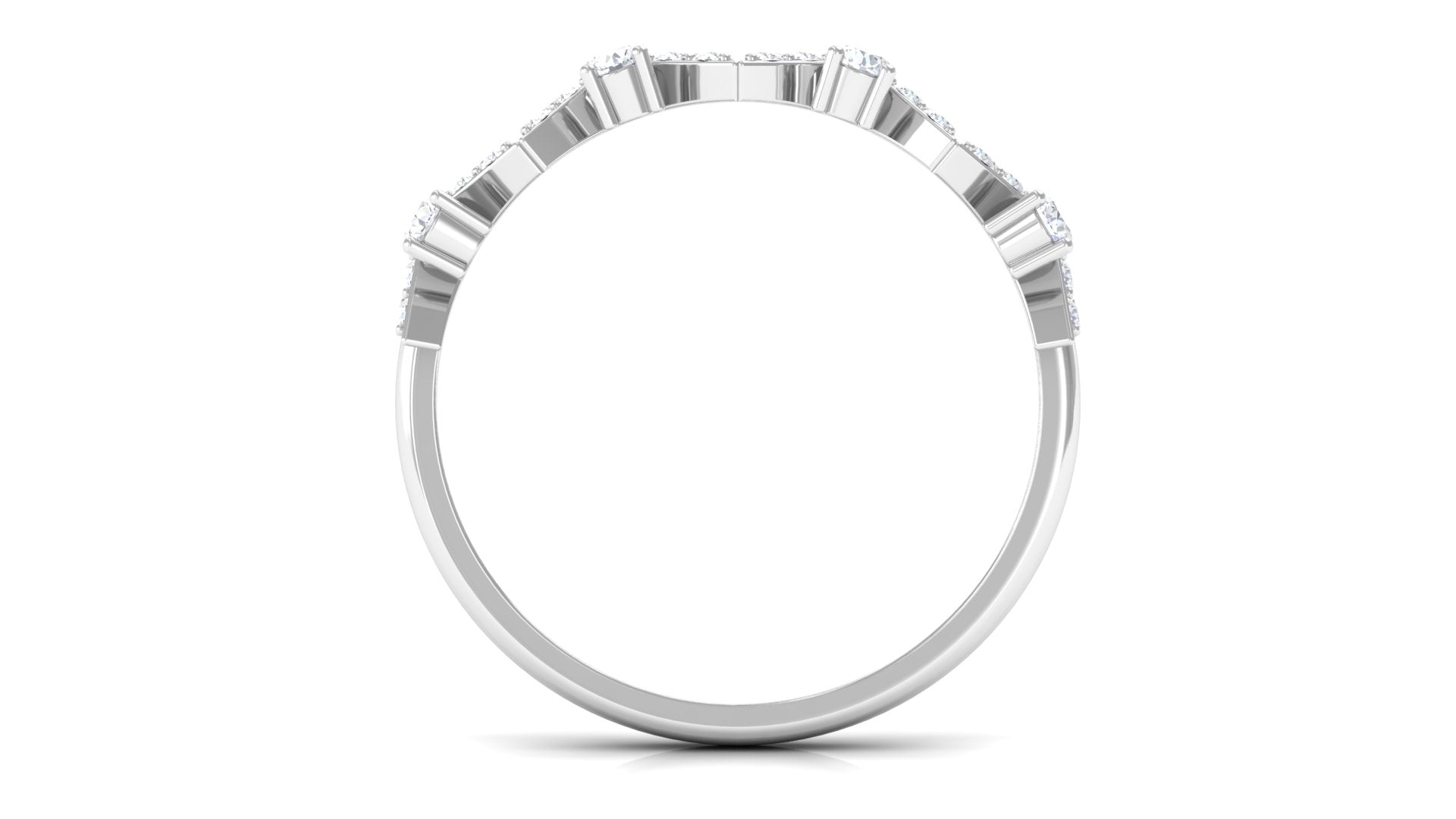 Art Deco Inspired Diamond Half Eternity Ring for Women