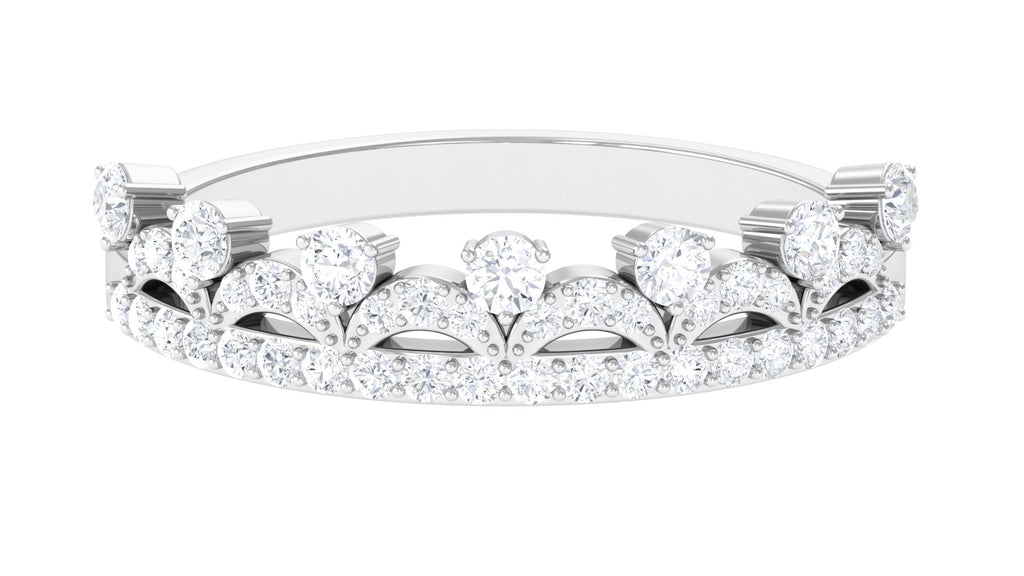 Natural Diamond Half Eternity Ring in Crown Style
